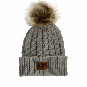 Apollo USA Blizzard Entertainment Grey Faux Fur Pom Beanie