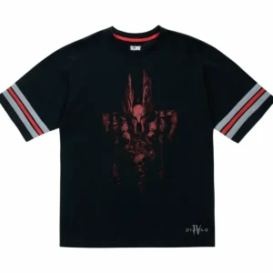 Thunderwear Diablo IV Barbarian Striped Sleeve Black T-Shirt