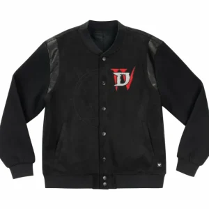 Wild Collective Diablo IV Black Button-Up Bomber Jacket