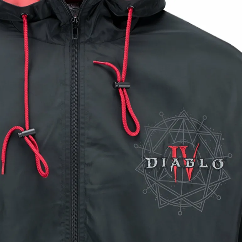 Thunderwear Diablo IV Black Zip-Up Windbreaker Jacket