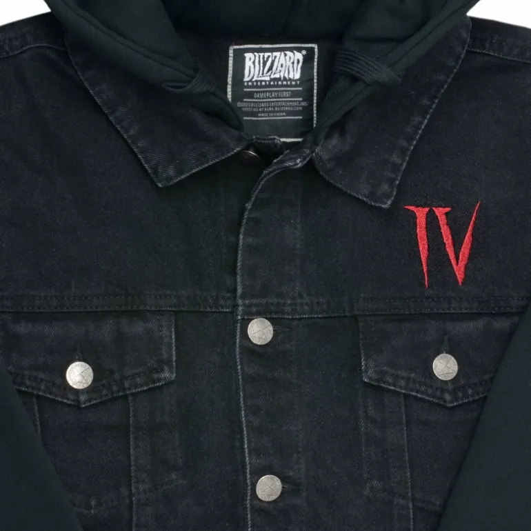 Thunderwear Diablo IV Lilith Denim Black Button-Up Hoodie Jacket