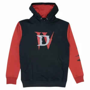 Fortune Fashion Diablo IV Logo Black Colorblock Pullover Hoodie