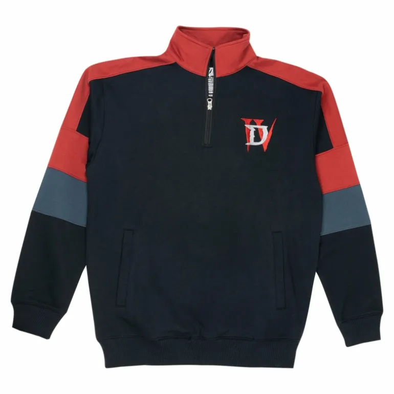 Fortune Fashion Diablo IV Logo Black Quarter-Zip Sweatshirt