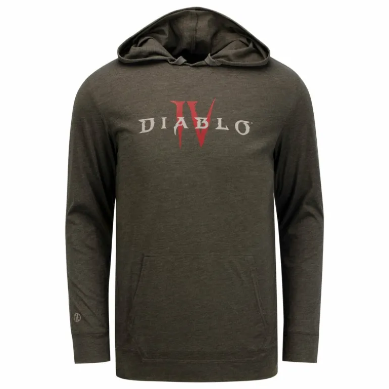 Augusta Sportswear Diablo IV Logo Grey Hooded Long Sleeve T-Shirt