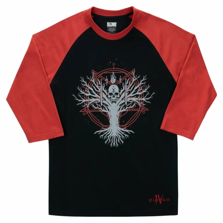 Thunderwear Diablo IV Necromancer 3/4 Baseball Black T-Shirt