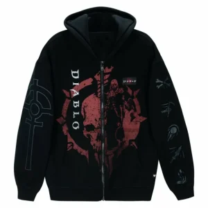 Wild Collective Diablo IV Necromancer Black Zip-Up Hoodie