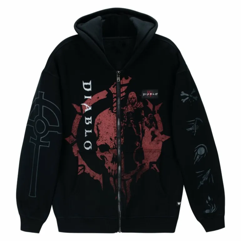 Wild Collective Diablo IV Necromancer Black Zip-Up Hoodie