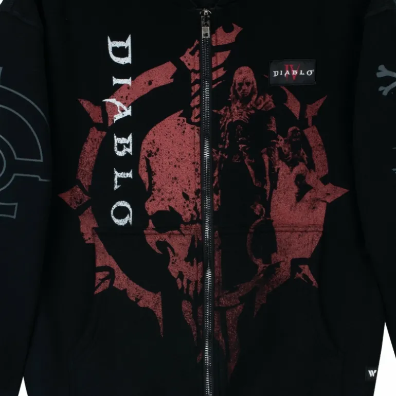 Wild Collective Diablo IV Necromancer Black Zip-Up Hoodie