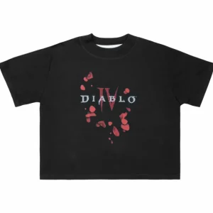 Women LGM Diablo IV Petals Women's Cropped Black T-Shirt