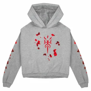 Women LGM Diablo IV Triune Women's Grey Cinched Hoodie