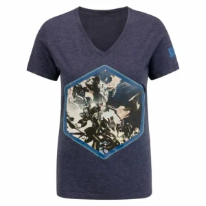Women Fanatics Heroes of the Storm Hexagon Women's Heathered Navy V-Neck T-Shirt