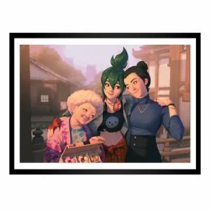 Jondo Overwatch 2 Kiriko Three Generations 14x20" Framed Art Print