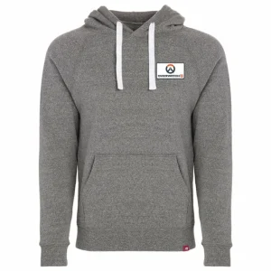 Sportiqe Overwatch 2 Logo Patch Grey Heather Pullover Hoodie