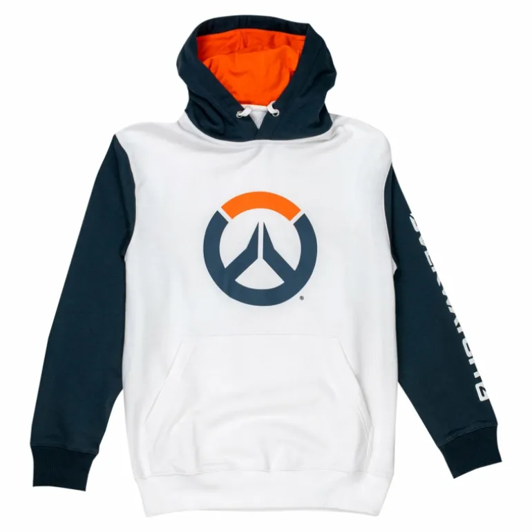 Fortune Fashion Overwatch 2 Logo White Colorblock Pullover Hoodie