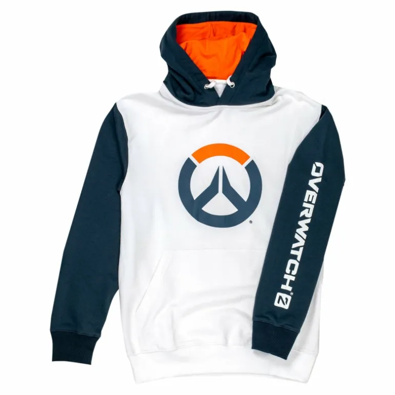 Fortune Fashion Overwatch 2 Logo White Colorblock Pullover Hoodie