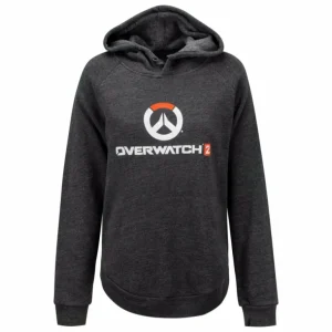 Women LGM Overwatch 2 Logo Women's Charcoal Pullover Hoodie