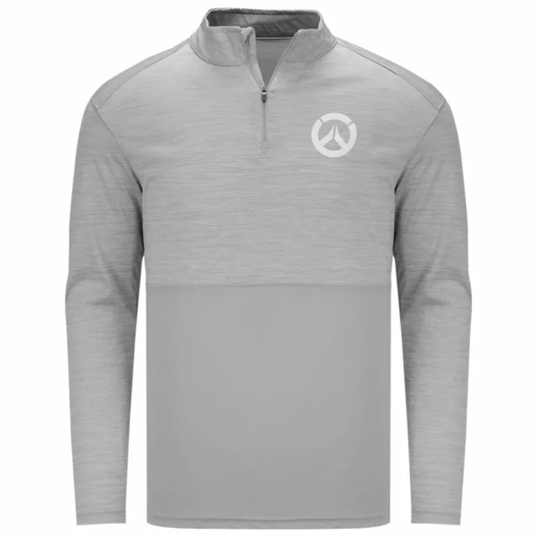 LGM Overwatch 2 Performance Grey Heather Quarter-Zip Sweatshirt