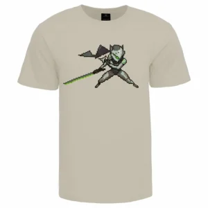 Level Up Wear Overwatch Genji Pixel Beige T-Shirt