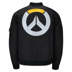 Difuzed Overwatch Logo Men's Black Zip-Up Bomber Jacket