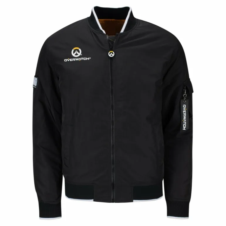 Difuzed Overwatch Logo Men's Black Zip-Up Bomber Jacket