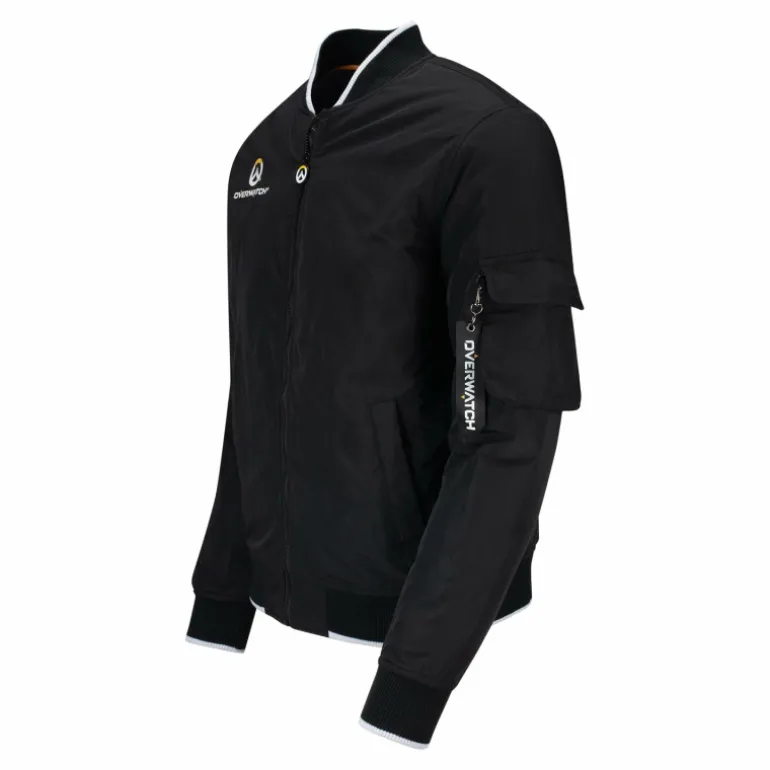 Difuzed Overwatch Logo Men's Black Zip-Up Bomber Jacket