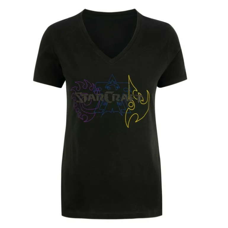 Women Fanatics StarCraft Combat Women's Black V-Neck T-Shirt