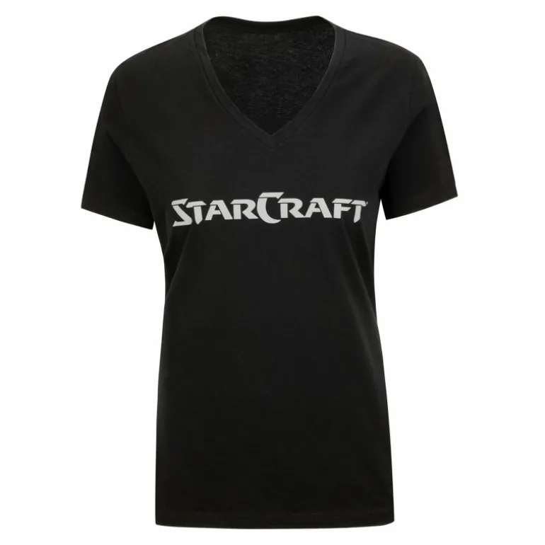 Women Fanatics StarCraft Logo Women's Black V-Neck T-Shirt