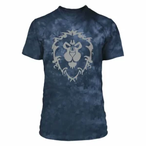 JINX Inc World of Warcraft Alliance Blue Tie-Dye T-Shirt