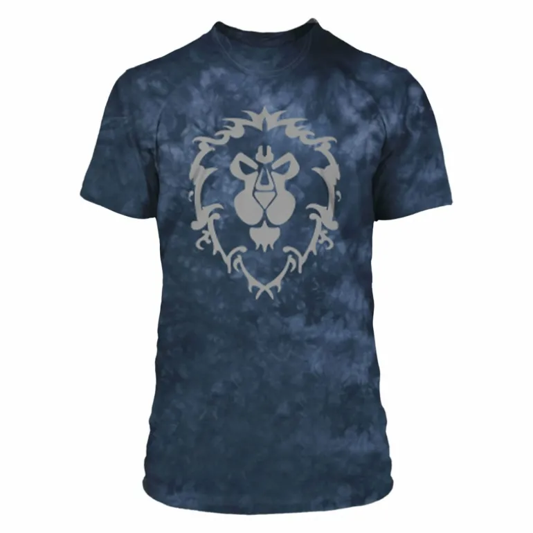 JINX Inc World of Warcraft Alliance Blue Tie-Dye T-Shirt