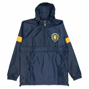 Fortune Fashion World of Warcraft Alliance Logo Blue Half-Zip Windbreaker Jacket