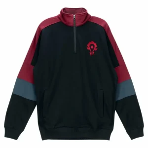 Fortune Fashion World of Warcraft Horde Logo Black Quarter-Zip Sweatshirt