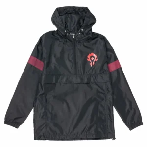 Fortune Fashion World of Warcraft Horde Logo Black Half-Zip Windbreaker Jacket