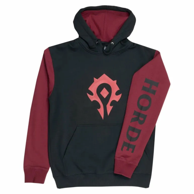 Fortune Fashion World of Warcraft Horde Logo Black Colorblock Pullover Hoodie