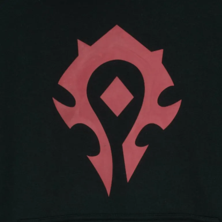 Fortune Fashion World of Warcraft Horde Logo Black Colorblock Pullover Hoodie