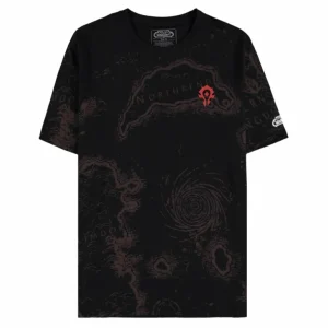 Difuzed World of Warcraft Horde Map of Azeroth Black T-Shirt