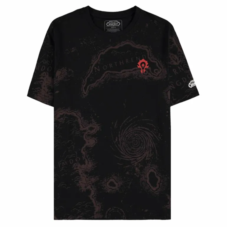 Difuzed World of Warcraft Horde Map of Azeroth Black T-Shirt
