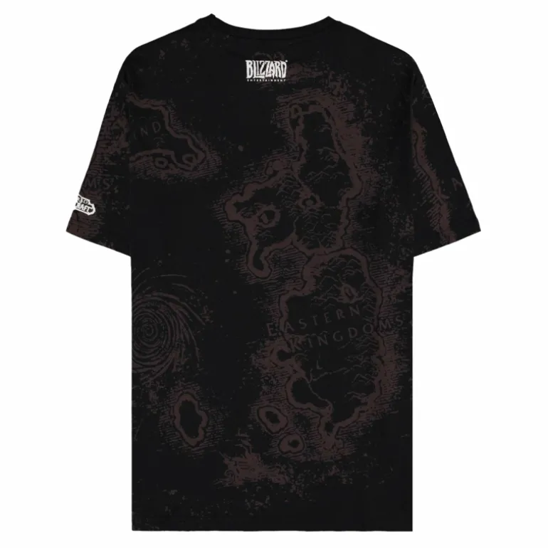 Difuzed World of Warcraft Horde Map of Azeroth Black T-Shirt