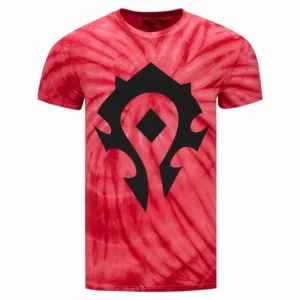 JINX Inc World of Warcraft Horde Red Tie-Dye T-Shirt