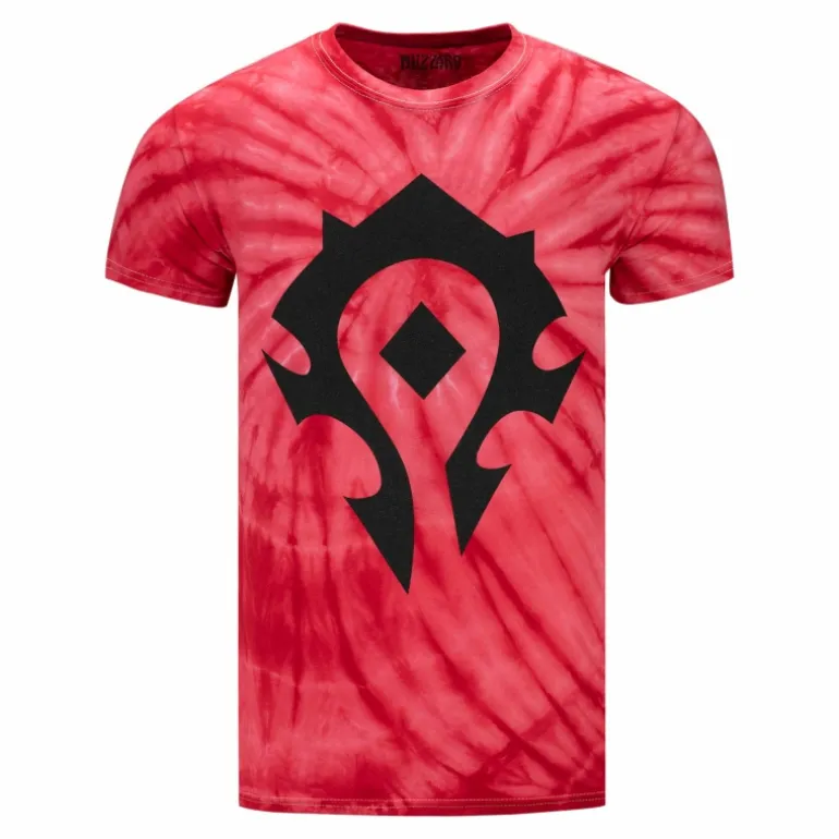 JINX Inc World of Warcraft Horde Red Tie-Dye T-Shirt