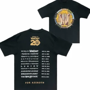 Culture Studio World of Warcraft 20th Anniversary Celebration Black T-Shirt