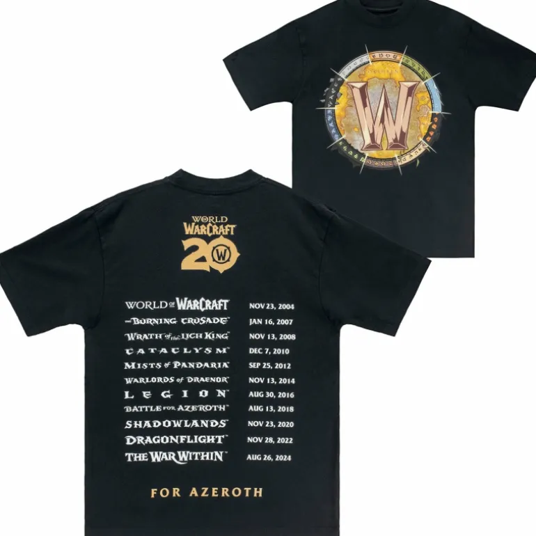 Culture Studio World of Warcraft 20th Anniversary Celebration Black T-Shirt
