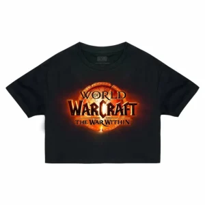 Women LGM World of Warcraft: The War Within Logo Women's Cropped Black T-Shirt