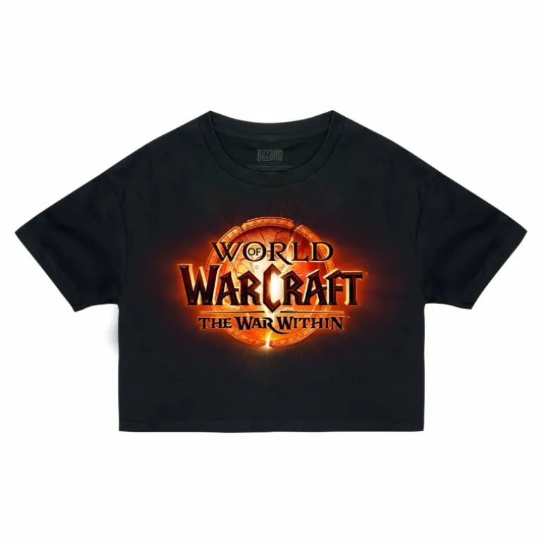 Women LGM World of Warcraft: The War Within Logo Women's Cropped Black T-Shirt